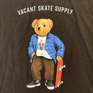 Pretty‎ Vacant Skate Bear Shirt Mens Large Brown Vacant Skate Supply Graphic Tee